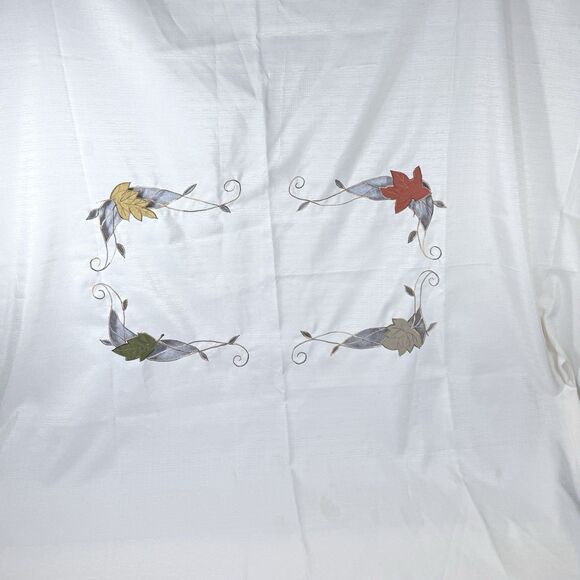 Fall Leaves Table Cloth & Apron Scalloped Cut Out Leaf Embroider Autumn Harvest - Picture 5 of 13